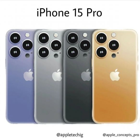 藏了两年的紫色终于来了！iPhone 15 Pro四色概念图